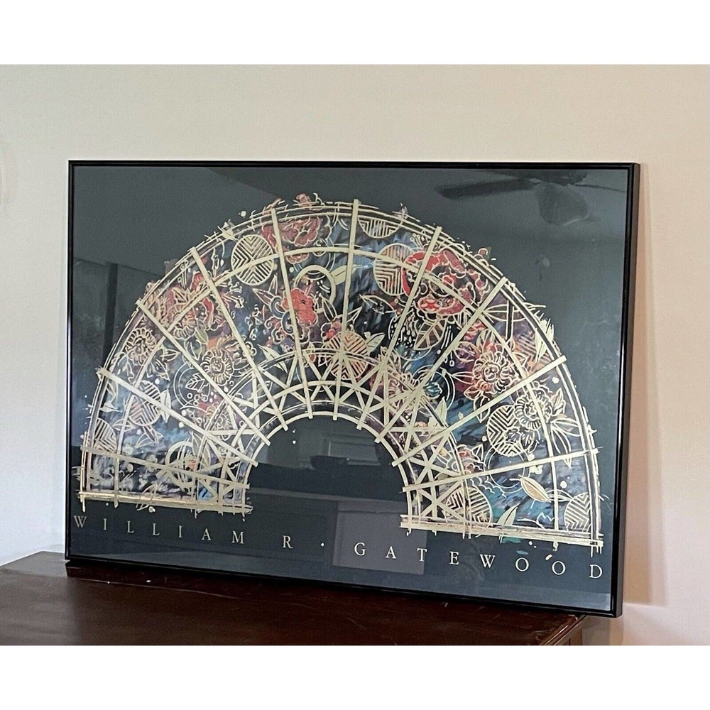 Stunning William Gatewood "Lotus Fan" Framed 36" x 24"